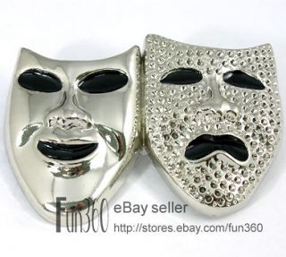 Boy/Mens Ghost MASQUERADE Phantom Mask Metal Buckle + Real/Fuax