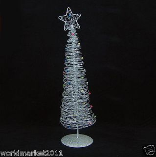 Simple Silver Wrought Iron Christmas Tree Tower Decorations Ornaments
