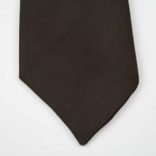 Vintage 80s JEAN CLAUDE Dark Brown Plain Design Neck Tie