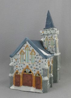 Dickensville Collectibles, Porcelain Grey Stone Lighted Church, 1990