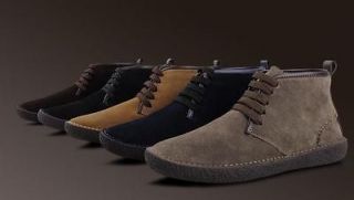 suede Leather Men fur lined classic chukkas Boots causal walking shoes