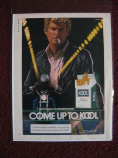 1986 Print Ad KOOL Cigarettes ~ Break Away To Refreshing Taste Biker