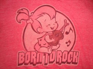 PEBBLES BORN TO ROCK T SHIRT Flintstones Retro JUNK FOOD BRAND Juniors
