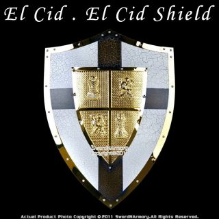 Medieval El Cid Shield Knight Armor Steel W/ Cross New