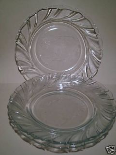 KIG Malaysia Clear Glass Swirl Pattern 8 Plates