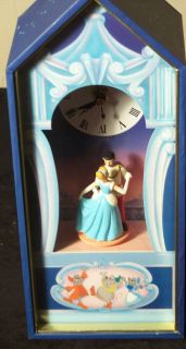Glass Covered Spinning Cinderella Clock & Music Box So This is Love