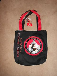 NEW, 1D ONE DIRECTION BLACK & RED SMALL CLOTH PURSE TOTE