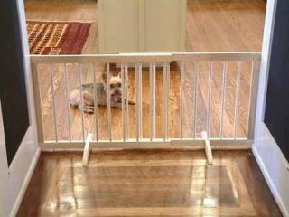 Step Over Wood Gate S Pet dog fence barrier 28W to 51.75W x 20H in
