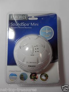 SoundSpa Mini Portable Sound Machine w/Sleep Timer  White/Blue/Pin k