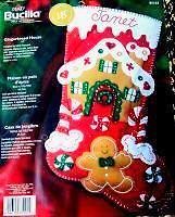 Authenic GINGERBREAD HOUSE Felt Christmas Stocking Kit VERY RARE