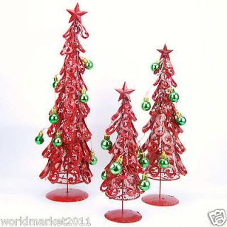 Red Wrought Iron Christmas Tree Ttower Christmas Knick Knacks Crafts