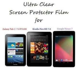 Clear Screen Protector film for Galaxy Tab 2 Kindle Fire HD Nexus 7