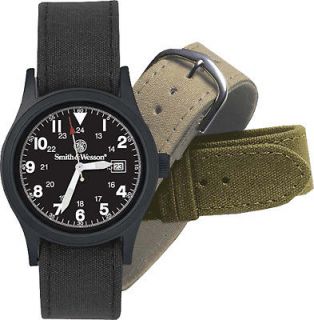 Smith and wesson military watch black face 3 bands NIB
