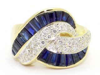 Levian 18kt Yellow Gold 1.50ct Sapphire Diamond Cluster Band Ring