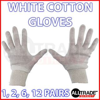 12 Pairs 100% Cotton White Gloves Health Music Canvas Beauty