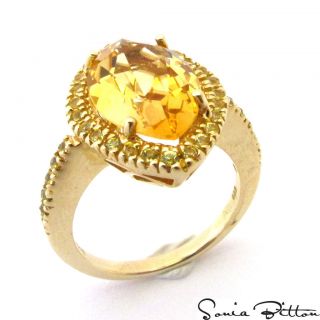 Sonia Bitton 14k Yellow Gold Citrine and Yellow Sapphire Ring