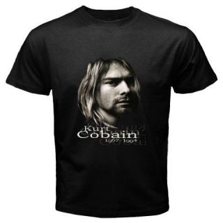 Kurt Cobain   Front Man of Nirvana Metal Rock Band Mens Black T Shirt