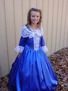 New Handmade American Colonial Girl Historical Period Clothing ~Royal