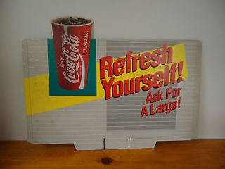 Coca Cola Refresh Yourself Cardboard 1991 Sign