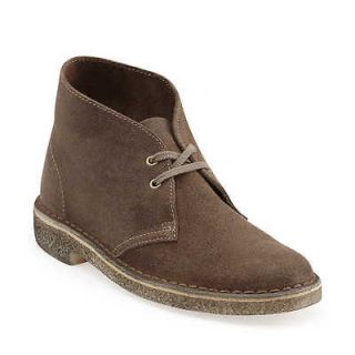 Clarks Womens Desert Casual 2 Eye Leather Chukka Ankle Boots Taupe