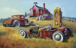 by Dale Klee Art Studio retro vintage old school hot rod art farm cars