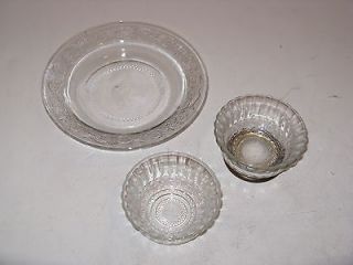 Beautiful Ornate Clear Glass Footed Dish Bowl Kig Indonesia Malaysia