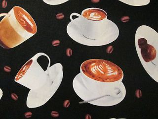 COFFEE SPECIALTY COFFEE CUPS DRINKS COTTON FABRIC FQ
