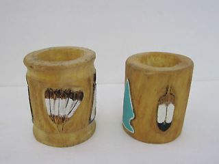 Zuni Kachina cup lot of 2 Clifton Mark 3 1/2 to 3 3/4