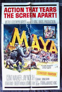 Maya poster CLINT WALKER Jay North ELEPHANT Sajid Khan I.S. JOHAR P