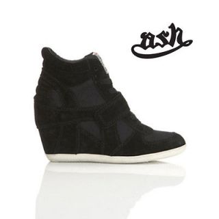 Ash Bowie S Womens Black Suede Mid Wedge High Top Trainer