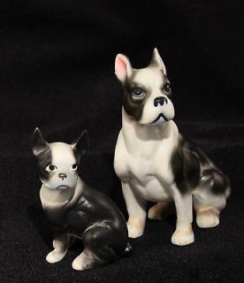 English Bull Dog Porcelain Figurines Mom & Pup 4 Tall VGC