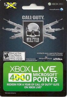 Collectible Call of Duty Elite XBox Live 2011 Gift Card NO $Value