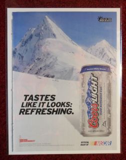 2010 Print Ad Coors Beer ~ Snow Snowy Rocky Mountains Rockies