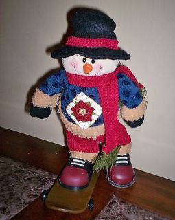 Tii Collections Skateboarding Snowman Battery Operated Original Tag