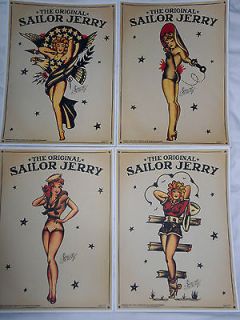 of 4 The Original Sailor Jerry poster collections brand new posters A3