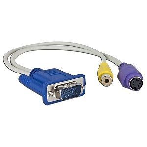 15 pin VGA (M) to S Video (F) & Composite RCA (F) Video Cable Beige
