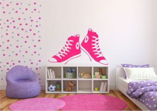 CONVERSE TRAINERS WALL ART WALL QUOTE STICKER DECAL MURAL STENCIL