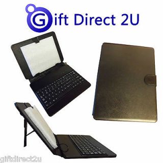 PU Leather USB Keyboard Carry Case Stand for Coby Kyros 8 Tablet PC