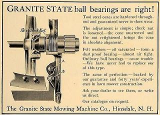 1911 Ad Granite State Mowing Machine Co Hinsdale NH   ORIGINAL