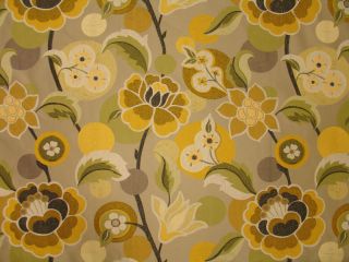 Large Woven Funky Retro Summer Floral Upholstery Fabric