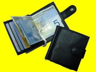 Leather Wallet Tap Secure Billfold Multi Pockets NEW Money Clip Coin