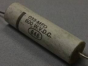 Vintage .033 MFD 60WVDC 648 Cer. Case Foil Capacitors