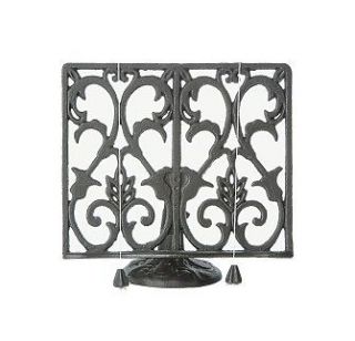 NEW Cast Iron Cook Book Holder with Page Weights Textured Black Finish
