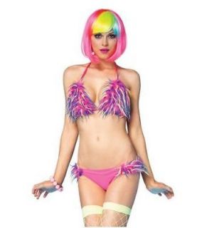 Sexy Gogo Rave Confetti Furry Fluffy Bikini Neon Colorful Kandi Kid