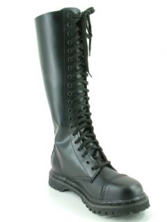 Rocky Lace Up Boot Biker Goth Motorcycle Unisex Leather