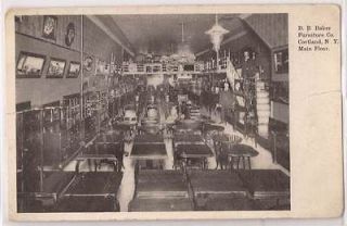 Cortland New York Postcard D.B. Baker Furniture Co. Store Interior