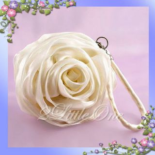 Ivory Satin Evening Clutch Handbag Bag Wedding Bridal Party Prom BG016