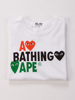 Comme des Garcons PLAY x A Bathing APE Male Tee Three Heart (S For