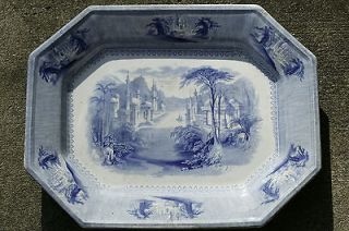 Clementson Blue And White Transfer Ware Siam Ironstone Octagon