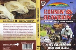 Coonin Beaverin Raccoon Beaver Trapping 2 DVD Set NEW 4 Hours of